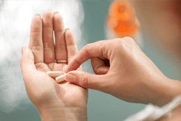 Pills in a hand